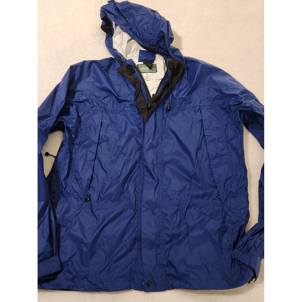 L.L. Bean Royal Blue Hooded Raincoat Size L
